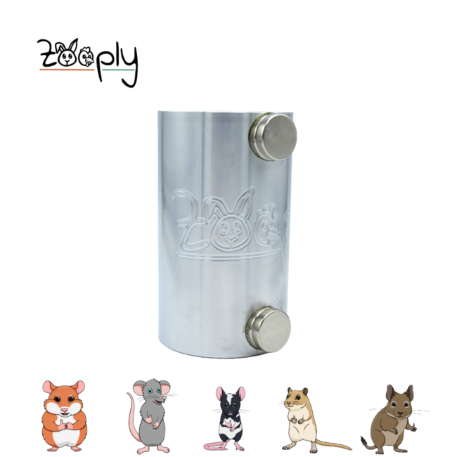 Zooply Aluminium drinkfleshouder met magneten - Speciaal voor een knaagdier terrarium