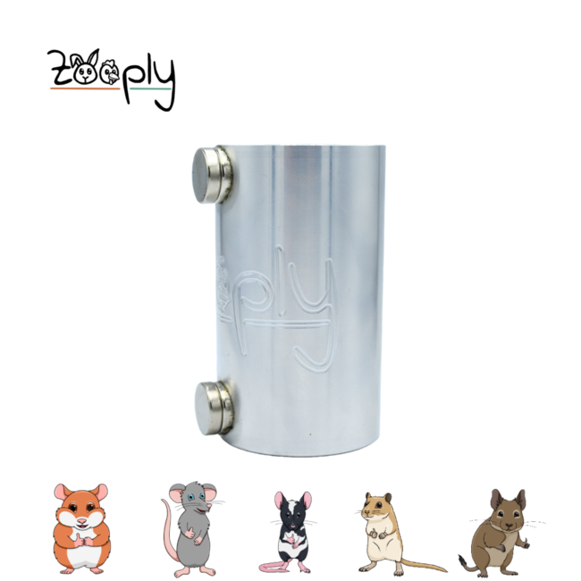 Zooply Aluminium drinkfleshouder met magneten - Speciaal voor een knaagdier terrarium
