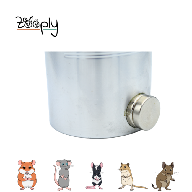 Zooply Aluminium drinking bottle holder with magnets - Specially for a rodent terrarium