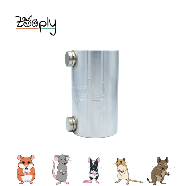 Zooply Aluminium drinkfleshouder met magneten - Speciaal voor een knaagdier terrarium