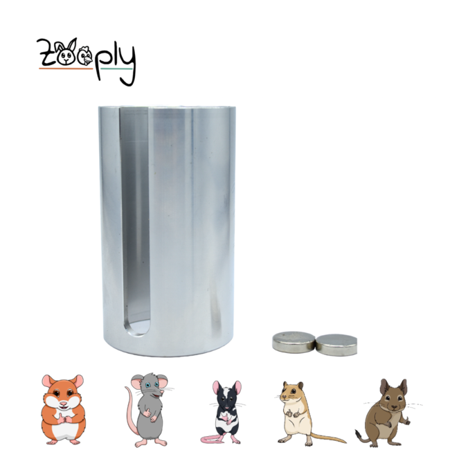 Zooply Aluminium drinkfleshouder met magneten - Speciaal voor een knaagdier terrarium