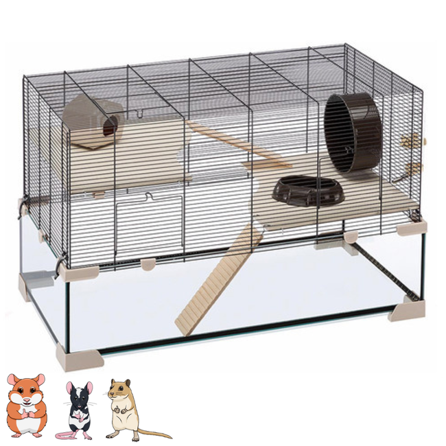 Rodent Cage Karat 100 Black|Transparent 98.5x50.5x61.5