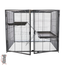 Grote ratten of frettenkooi met meerdere verdiepingen - Bovenkant - 93,5 x 63 x 76 cm - Antraciet -