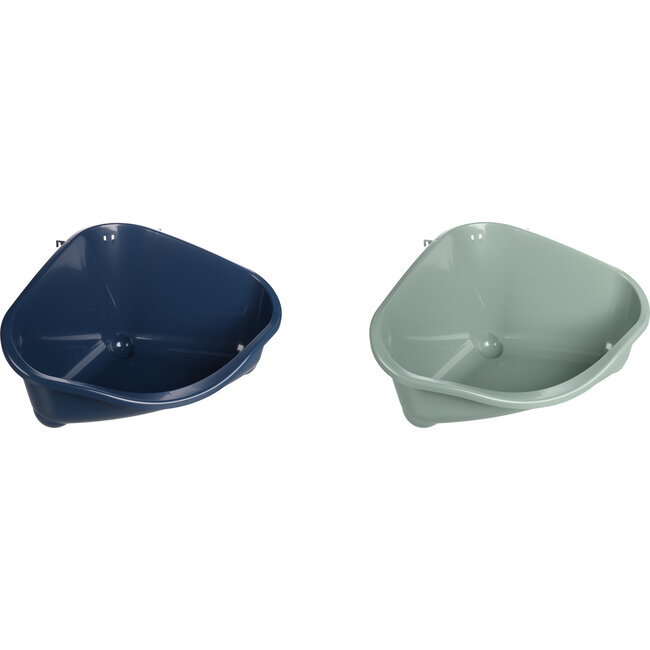 Hoektoilet met bevestigingshaken - voor ratten en fretten -  35,5 x 24,5 x 18,5 cm - Assorti