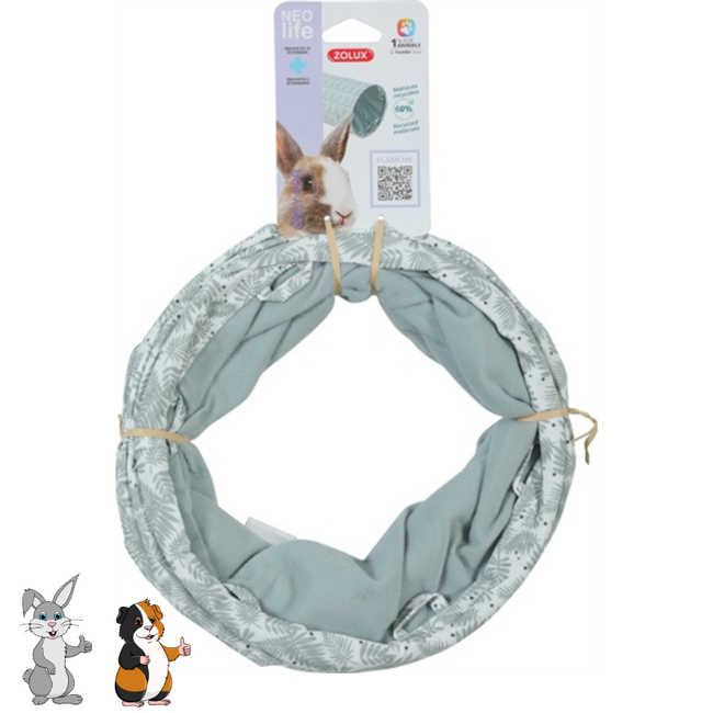 Zolux Neolife play tunnel - Soft tunnel for rabbits and guinea pigs - 50 x Ø23 cm - Green