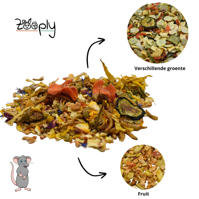 Zooply Rattenvoer - Speciale voeding voor ratten - Verpakt in emmer - 800 gram