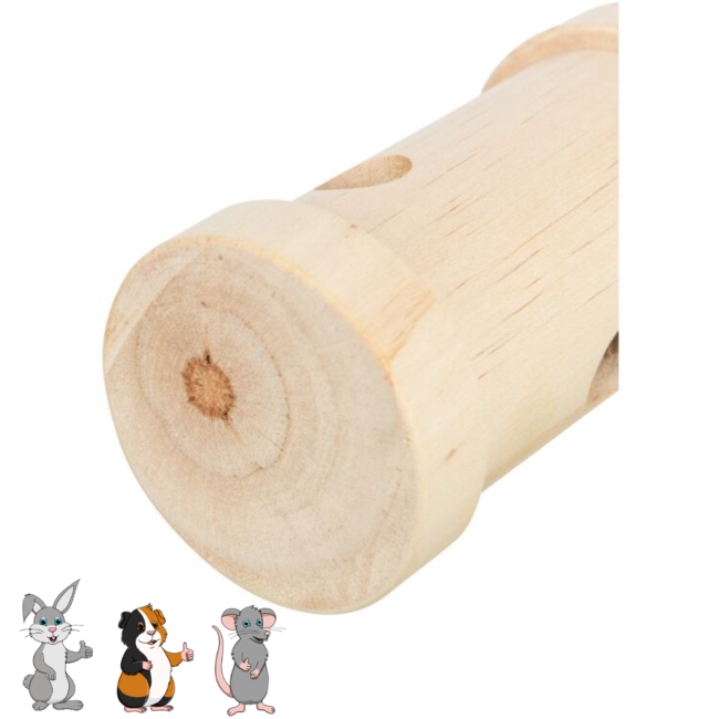 Snack Rol - Verrijkingsspeelgoed voor konijnen en knaagdieren - ø 6 × 11 cm - Hout