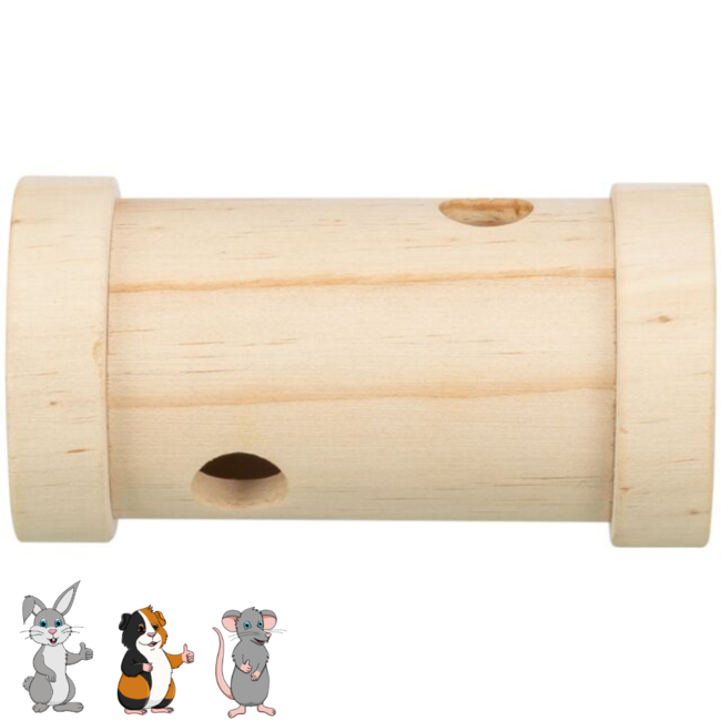 Snack Roll - Enrichment Toy for Rabbits and Rodents - ø 6 × 11 cm - Wood