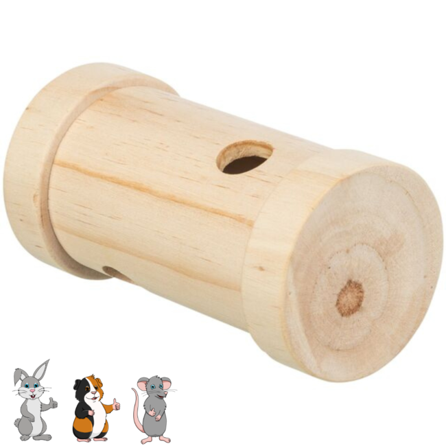 Snack Roll - Enrichment Toy for Rabbits and Rodents - ø 6 × 11 cm - Wood