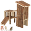 Speelplaats voor goudhamsters, gerbils en muizen - 32 × 19 × 29 cm - Schorshout