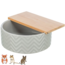 Zandbad met plateau - Keramisch zandbad voor hamsters en gerbils - ø 21 cm × 8 cm - Grijs