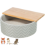 Sand bath with platform - Ceramic sand bath for golden hamsters and gerbils - ø 24 cm × 9 cm - Grey