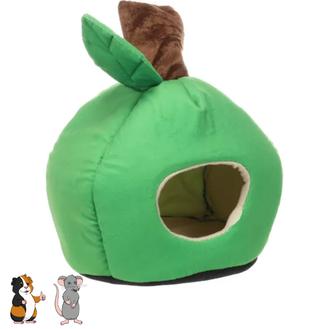 Apple-shaped sleeping house - Soft house for guinea pigs and rats - 23.5 x 22 x 20 cm