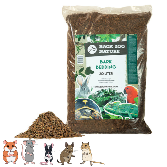 Bark Bedding for Small Rodents - Natural Bedding - 20 L
