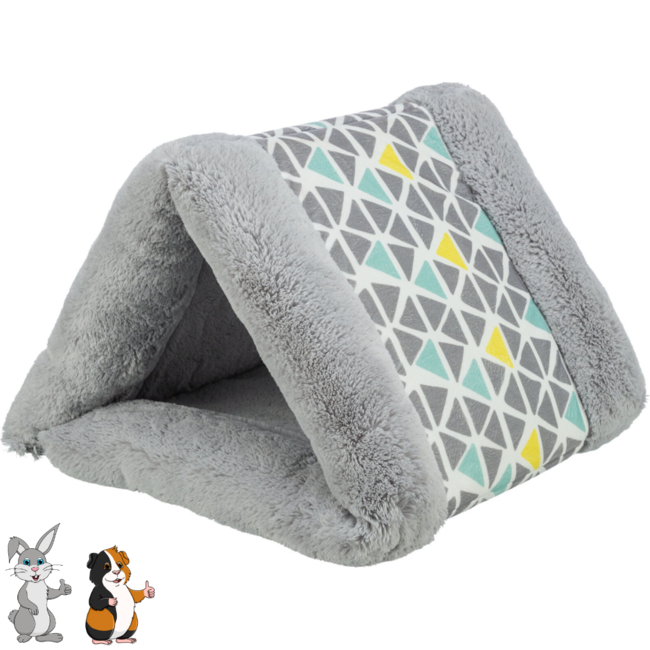 Triangular shelter - Soft house for rabbits and guinea pigs - 44 × 33 × 40 cm - Various colors