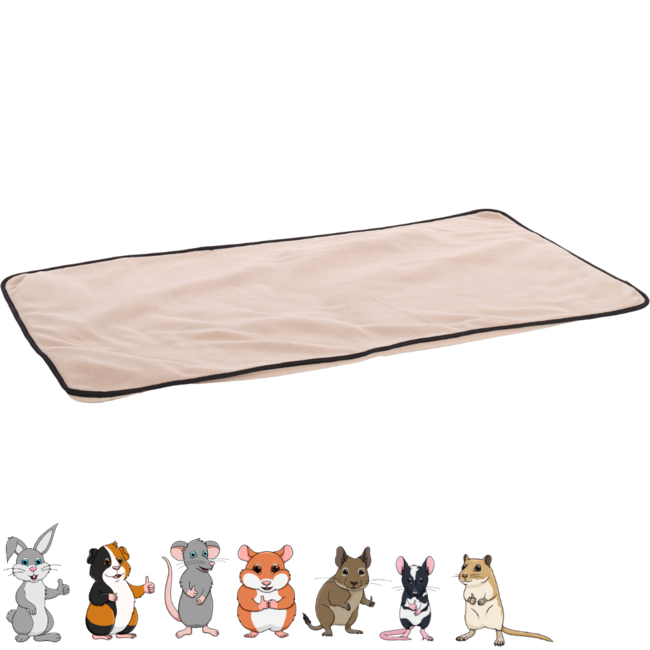 Deken onder in de ren - Fleecedeken voor knaagdieren - 100 x 55 x 0,4 cm - Taupe