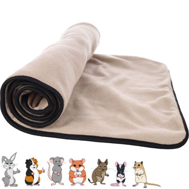 Deken onder in de ren - Fleecedeken voor knaagdieren - 100 x 55 x 0,4 cm - Taupe
