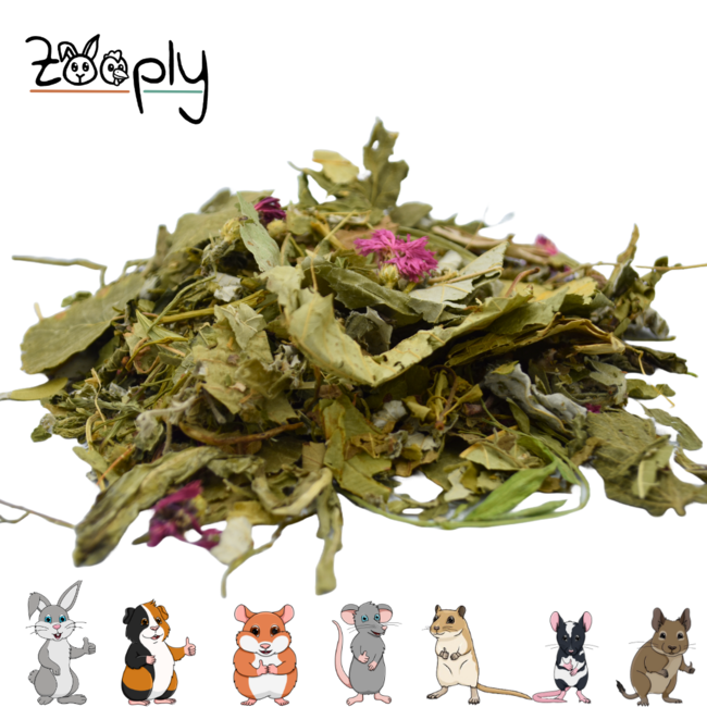 Zooply Leaf and Herb Mix - Various dried leaves and herbs for rabbits and rodents - Healthy snack