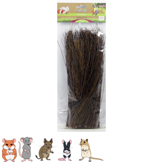 Palm vezels voor hamsters en andere knaagdieren - Perfect voor een Scaping - 100 gram