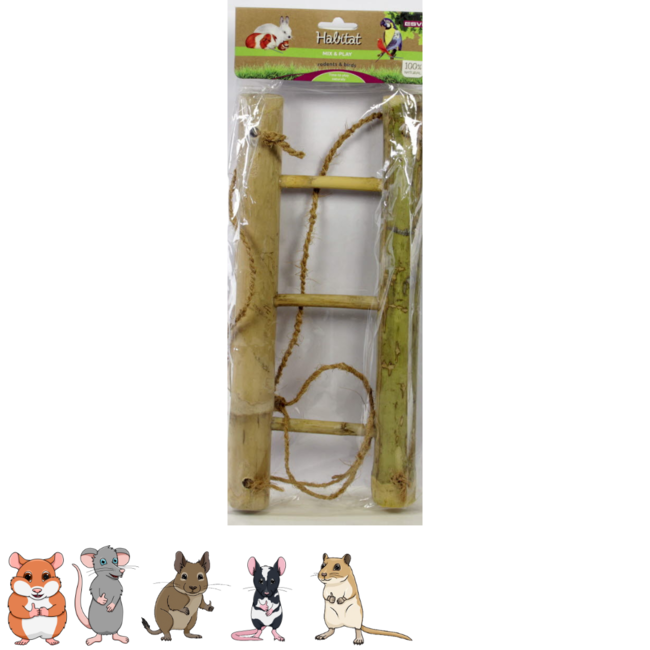 Bamboe ladder voor hamsters en andere knaagdieren - Perfect voor een Scaping - 1 stuks