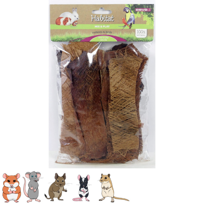 Palm bast voor hamsters en andere knaagdieren - Perfect voor een Scaping - 60 gram
