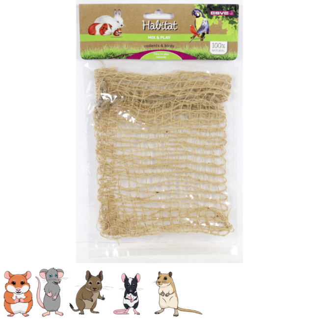 Jute net voor hamsters en andere knaagdieren - Perfect voor een Scaping - 1 stuk
