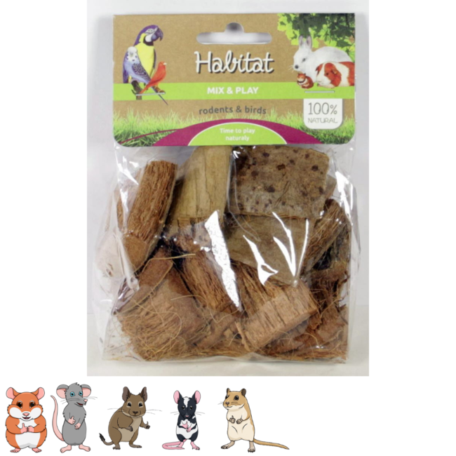 Kokosnoot stukjes voor hamsters en andere knaagdieren - Perfect voor een Scaping - 50 gram