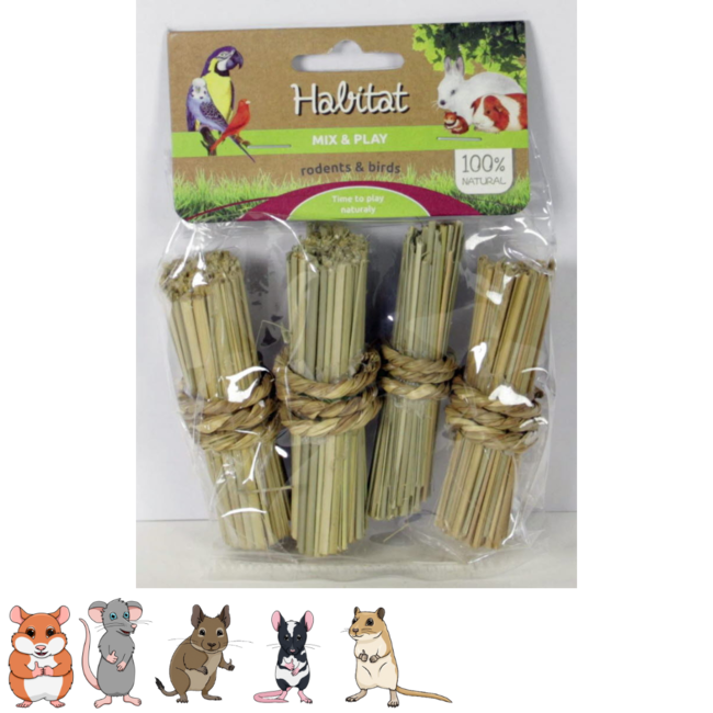 Reed sticks for hamsters and other rodents - Perfect for scaping - 4 pieces