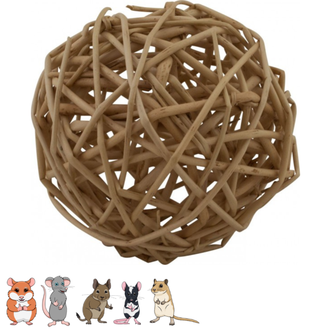 Natural gnawing balls - Snack for rabbits and rodents - 3 pieces