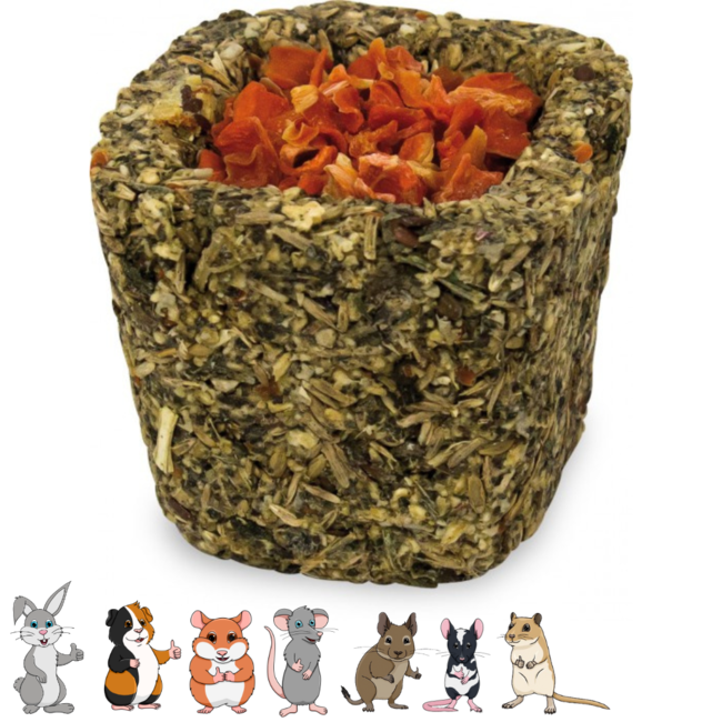 Gnawing tray - Snack for rabbits and rodents - Assorted - 75 grams