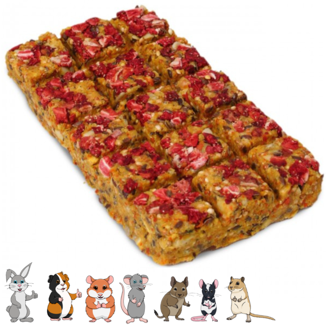 Knaagreep met aardbei - Snack voor konijnen en knaagdieren - 125 gram