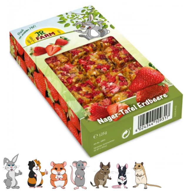 Knaagreep met aardbei - Snack voor konijnen en knaagdieren - 125 gram