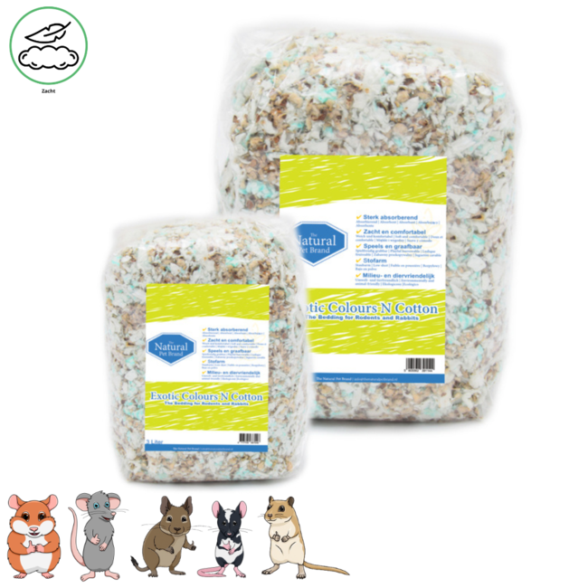 Nesting material for hamsters and other rodents - Soft and pleasantly warm for in a house - 3 liters