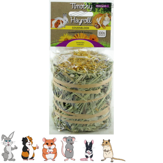 Timothy Hay Roll with Calendula Flowers