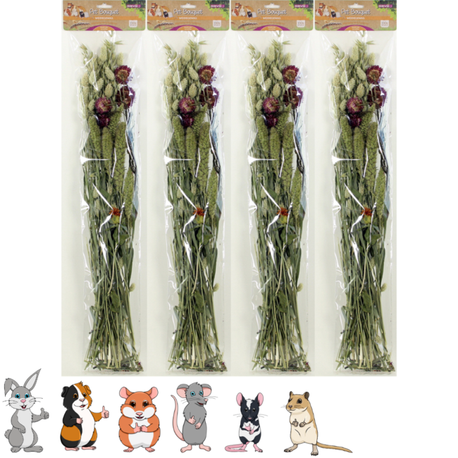 Esve Pet Bouquet Weidegewas - Snack van grassen en kruiden voor konijnen, cavia's, hamsters, gerbils en muizen