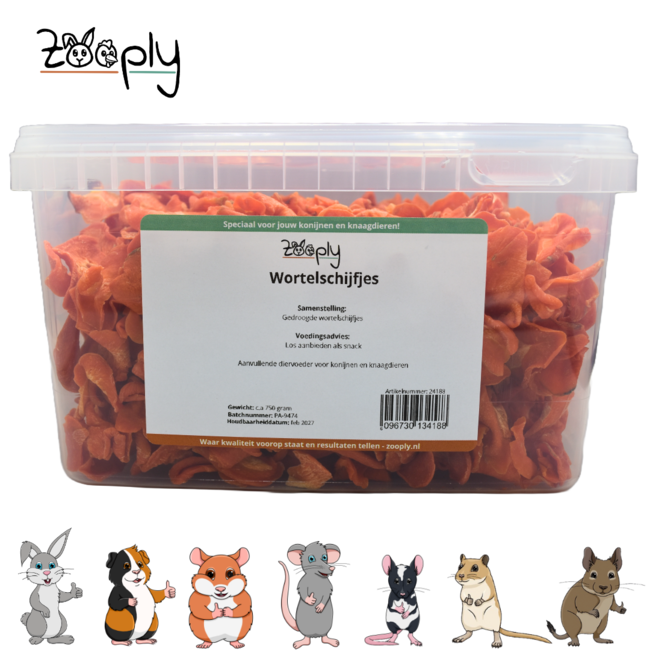 Zooply Carrot Slices - Dried vegetable for rabbits and rodents - Healthy snack