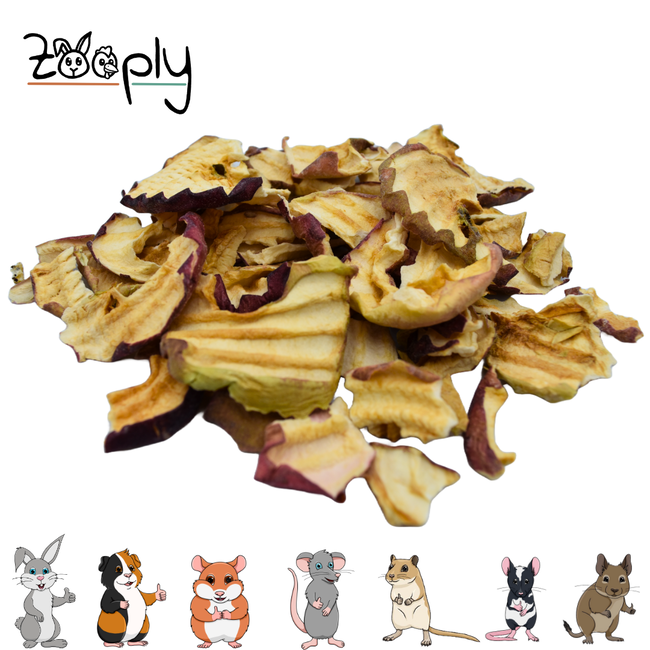 Zooply Appelschijfjes - Natural Snack for Rabbits, Guinea Pigs and Small Rodents - 125 grams