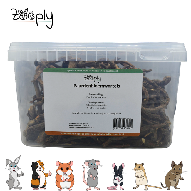 Zooply Paardenbloemwortels - Gedroogde takken voor konijnen en knaagdieren - Goed voor de tanden