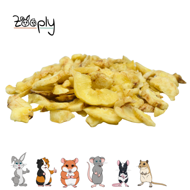 Zooply Bananenstukjes - Gedroogde banaan voor konijnen, cavia's en kleine knaagdieren - Zoete snack