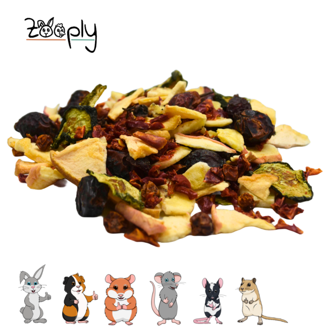 Zooply Vitamine C Mix - Snack van paprika en rozenbottel voor cavia's en andere knaagdieren - Extra vitamine C
