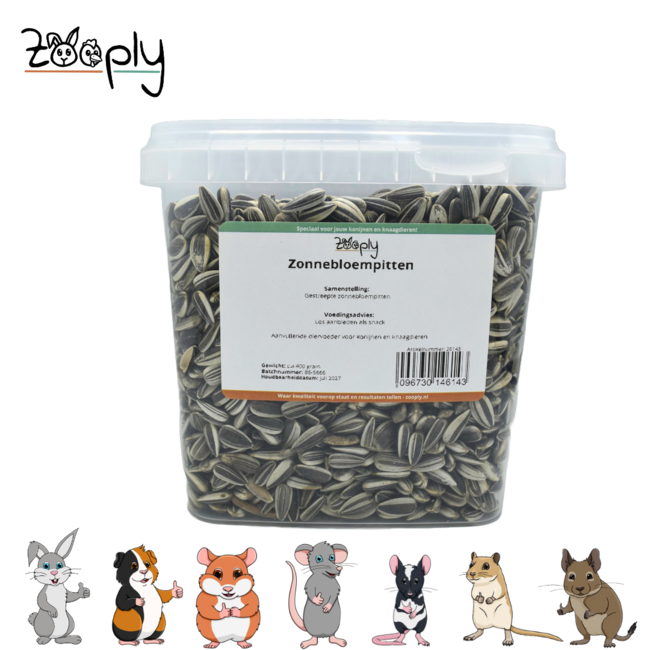 Zooply Sunflower Seeds - Dried seeds for rodents - Healthy snack
