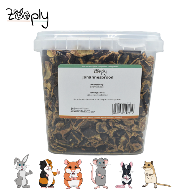 Zooply Carob - Dried herbs for rabbits and rodents - Healthy snack