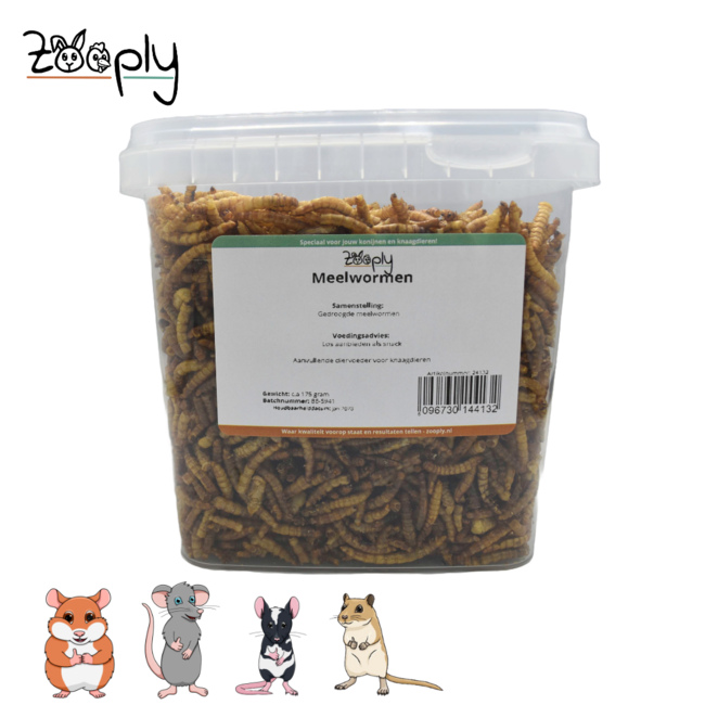 Mealworms - Dried mealworms for hamsters, rats and other rodents - Healthy snack