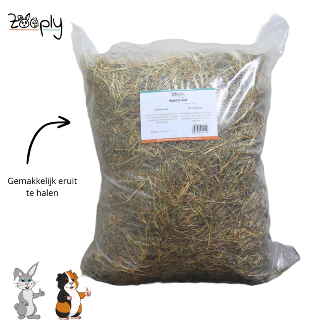 Zooply Meadow Hay - Hay fresh from the field - Conveniently packaged in a bag - 5 kg