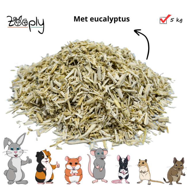 Hennepvezel met eucalyptus - Hennepvezel met geur voor konijnen en knaagdieren- 5 kg