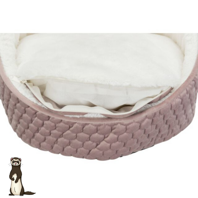Ferret Sleeping Basket - Pink/White