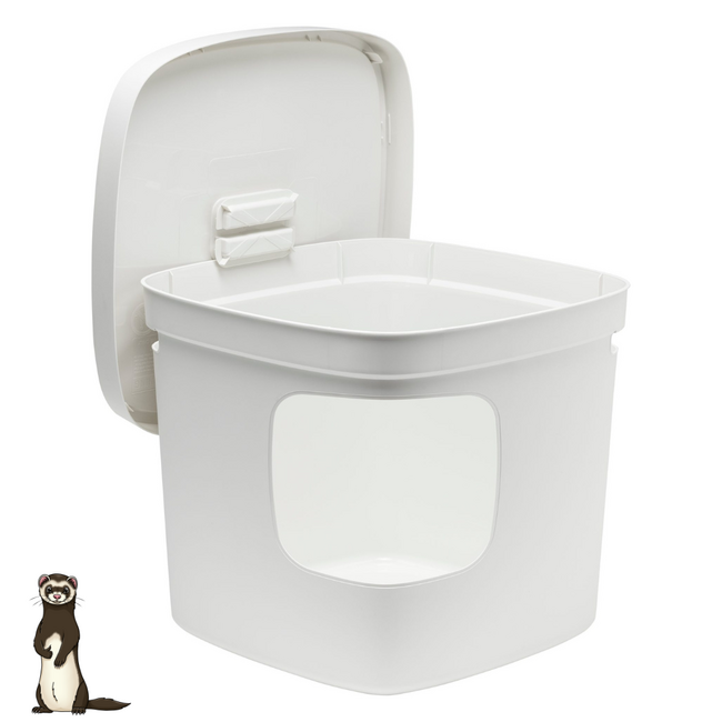 De Boon Fretten Vierkant Toilet - Makkelijk te reinigen toilet voor fretten - Wit
