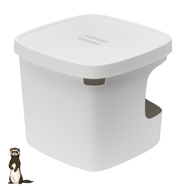 De Boon Fretten Vierkant Toilet - Makkelijk te reinigen toilet voor fretten - Wit