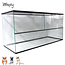 Zooply Glass terrarium for hamsters, gerbils and mice - Enclosure with sliding doors - Ventilation grille - 100 x 50 x 50 cm - Black