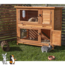Rabbit and Guinea Pig Hutch - Outdoor Enclosure - 116 × 111 × 65 cm - Brown